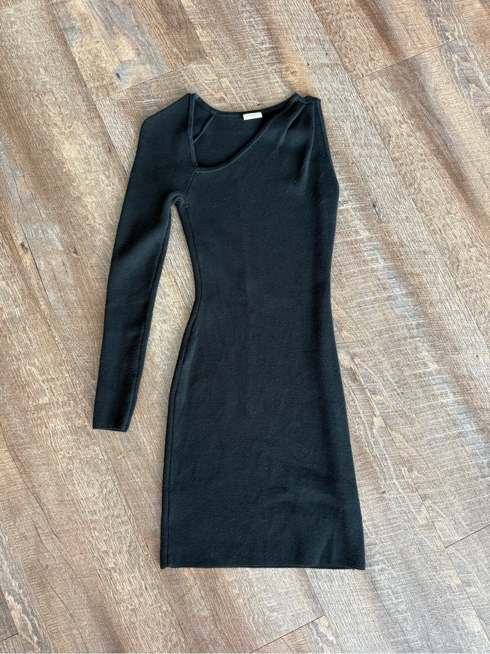Abercrombie & Fitch Black One-Shoulder Long-Sleeve Dress